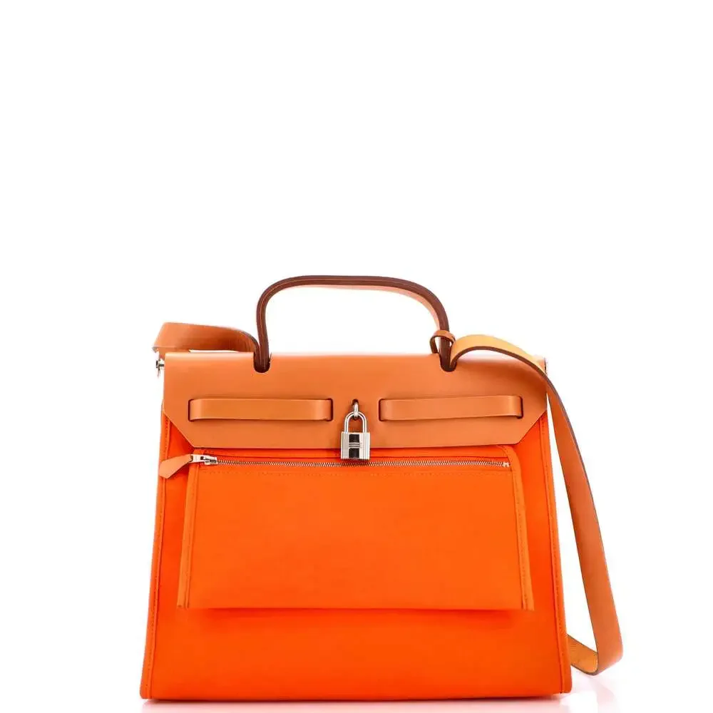 Hermes Herbag Zip Leather And Toile 31 #252602H25B - Picture 4 of 9